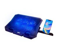 iggual – Support refroidisseur PC silencieux 6 ventilateurs, 2 ports USB, LED bleue, 17 pouces