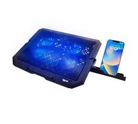 iggual Support refroidisseur PC RP4V17 – Silencieux, 4 ventilateurs, 2x USB, LED bleue, 17 pouces