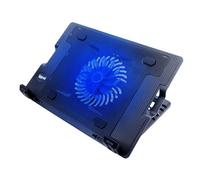 iggual - Ventilateur de PC Silencieux, Support Refroidisseur d'Ordinateur Portable jusqu'à 17 Pouces, 2 Ports USB, 4 Degrés d'Inclinaison, Support Téléphone (1 Ventilateur)