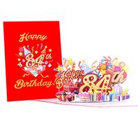 iGifts And Cards Carte de vœux pop-up 3D « Happy 84th Red Birthday » - Superbe carte d'anniversaire pour femme, homme, cadeau d'anniversaire pour maman, papa, meilleure épouse, mari - 12,7 x 17,8 cm