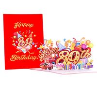 iGifts And Cards Carte de vœux pop-up 3D « Happy 89th Red Birthday » - Superbe carte d'anniversaire pour femme, homme, cadeau d'anniversaire pour maman, papa, meilleure épouse, mari - 12,7 x 17,8 cm