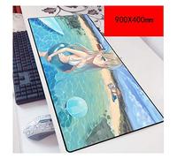 IGIRC Anime Beautiful Girl 900X400Mm De Monstre De Poche, Tapis De Souris Gaming De Précision Et De Rapidité avec Base De 3Mm D'É Paisseur, pour Ordinateurs Portables, Y