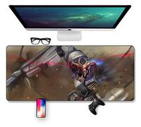 IGIRC Tapis De Souris De Jeu Cool Mech Warrior - Dimension 800 X 400 X 3 Mm - Base en Caoutchouc Antidérapante - Tissage Texturé Traité Spécial Et Bord Cousu, B