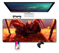 IGIRC Tapis De Souris De Jeu Cool Mech Warrior - Dimension 800 X 400 X 3 Mm - Base en Caoutchouc Antidérapante - Tissage Texturé Traité Spécial Et Bord Cousu,