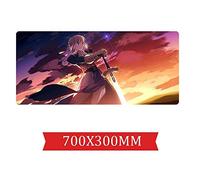 IGIRC Tapis De Souris De Jeu Fate Stay Night Saber Speed |Tapis De Souris XXL | 700 X 300Mm Grand Format |Base De 2Mm D'Épaisseur | Précision Et Vitesse Parfaites, B