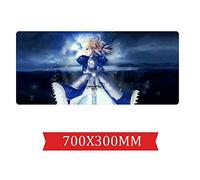 IGIRC Tapis De Souris De Jeu Fate Stay Night Saber Speed |Tapis De Souris XXL | 700 X 300Mm Grand Format |Base De 2Mm D'Épaisseur | Précision Et Vitesse Parfaites, G