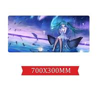 IGIRC Tapis De Souris Hatsune Miku 700X300Mm, Grand Tapis De Souris De Jeu Professionnel Grand Format XXL avec Base De 3 Mm D'Épaisseur, pour Ordinateurs Portables, Pc