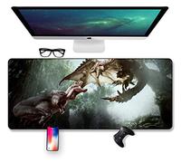 IGIRC Tapis De Souris Monster Hunter World 700X300Mm, Tapis De Souris Speed Gaming, Large XXL Large Tapis De Souris avec Base Épaisse De 2Mm, pour Ordinateurs Portables, Pc