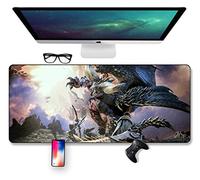 IGIRC Tapis De Souris Monster Hunter World, 800 X 400 X 3 Mm, Base en Caoutchouc Antidérapante, Compatible avec Les Souris Laser Et Optiques, E