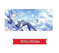 IGIRC Tapis De Souris Très Grand Hatsune Miku 800X300Mm, Tapis De Souris Gaming, Tapis De Souris Anti-Dérapant en Caoutchouc Naturel avec Bordure Verrouillable De 3Mm,