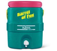 Igloo Barrel of Fun Distributeur de Boissons rétro 7,5 litres - jerrican, Distributeur d'eau avec Robinet à Bouton-Poussoir, Couleur Jade