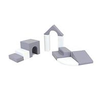 IGLU Soft Play 10 Grande Modules de Motricité en Mousse Blocs de Construction Jouets éducatifs - Antidérapant (Gris, Blanc)