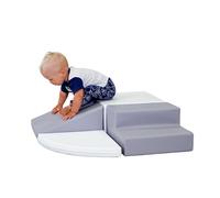 IGLU Soft Play 4 XL Modules de Motricité Modules en Mousse Blocs de Construction Jouets éducatifs (Gris/Blanc)