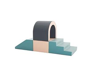 IGLU Soft Play 4 XXL Modules de Motricité Modules en Mousse Escalier Toboggan (Pastel)