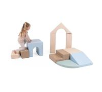 IGLU Soft Play Baby Gym 10 Éléments Parcours de Motricité (Pastel Earth) | Mousse Firm Step | Cuir Végan | Certifié CE | Favorise l'Escalade et la Motricité | Facile à Nettoyer