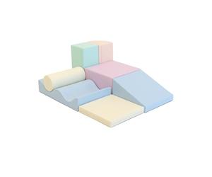IGLU Soft Play Discoverer 7 XL Blocs Jeu d’Éveil Montessori et Toboggan d’Intérieur Parcours de Motricité en Mousse Jouets éducatifs Modules de Motricite