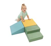 IGLU Soft Play Ensemble Motricité 3 Pièces pour Bébé (Pastel Sea) | Mousse Firm Step | Cuir Végan | Certifié CE | Favorise la Motricité et le Mouvement | Facile à Nettoyer