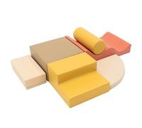 IGLU Soft Play Explorer Montessori 6 Modules de Motricité en Mousse Jeu d’Éveil Montessori et Toboggan d’Intérieur pour Bébé et Enfant Parcours de Motricite (Pastel Autumn)