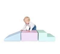 IGLU Soft Play Lot de 3 Bloc Mousse motricité bébé de Souples géants en Mousse (Pastel)