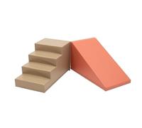 IGLU Soft Play XXL Escalier Toboggan Modules d’activités Modules de Motricité en Mousse (Pastel Autumn)