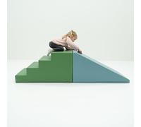 IGLU Soft Play XXL Escalier Toboggan Modules d’activités Modules de Motricité en Mousse (Pastel Sea)