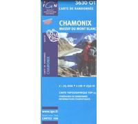 IGN 3630 OT Chamonix, Massif du Mont-Blanc 1:25.000 carte de randonnée topographique (France, Rhône-Alpes, Haute-Savoie, Bonneville)