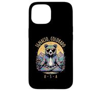 Ignacio Colorado Ours Chill Zen Yoga Design abstrait Coque pour iPhone 15