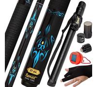 IgnatGames Queue de Billard en 2 Parties 18/19/20/21 oz. Queues de Billard Professionnels en érable Canadien de 58" avec étui Robuste, nœud Papillon 3 en 1 pour procédé, Gant 3 Doigts et Porte-Craie