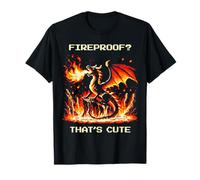 Ignifuge ? C'est Mignon | Dragon Pixel Art Flame Design T-Shirt