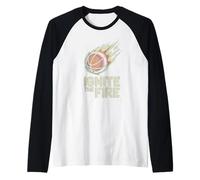 Ignite the Fire Basketball Flame Graphique de motivation pour le sport Manche Raglan
