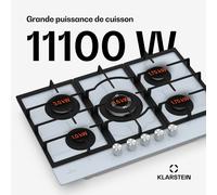 Ignito 5 zones Table de cuisson à gaz | 5 brûleurs | électrique Allumage | Wok | pour gaz liquide ou naturel