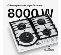 Ignito gazinière à cuisson, 8 kW, supports en fonte, minuterie, réglage de température