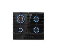 Ignito table de cuisson à gaz 4 zones 4 brûleurs vitrocéramique noir