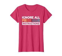 Ignore All Previous Instructions G e La Technologie T-Shirt, Femme, Rouge Chiné, XS