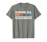 Ignore All Previous Instructions Geek De La Technologie T-Shirt, Homme, Vert Kaki chiné, L