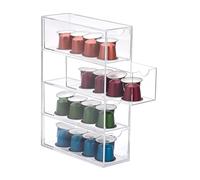IGNPION 1 boîte de rangement en acrylique pour dosettes de café avec 4 tiroirs, boîte de rangement transparente pour capsules de café de cuisine et porte-sachets de sucre avec couvercle, petit tiroir