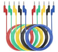 IGNPION 5pcs 4mm Câble de test en silicone souple banane à fiche banane pour multimètre longueur de 2M,1000V/15A