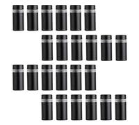 IGNPION Lot de 24 vis de fixation murale pour panneaux publicitaires, supports de verre, clous pour cadres photo, publicités de bureau, affiches, panneaux (12 mm x 25 mm, noir)
