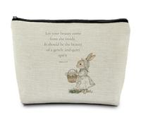 ignytiger Trousse de maquillage en forme de lapin pour les amateurs de lapins, cadeaux chrétiens pour femmes, amis, sœurs, pochette cosmétique de voyage sur le thème des animaux, cadeau pour Noël