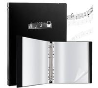 iGolife Classeur à partitions A4, 60 compartiments/120 pages, classeur de musique avec pochette transparente de 60 pages et 4 anneaux