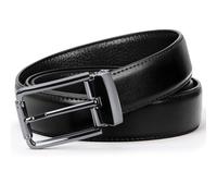 IGOLUMON Ceinture Homme Cuir Réglable avec Coffret Cadeau Classique Business Loisirs Anti-Rayures Ceinture Jeans Taille 32mm Largeur 135cm Noir