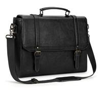 IGOLUMON Sacoche Ordinateur 15.6 Pouces Imperméables Cuir PU Sac a Main Homme Cartable Homme Sac Bandoulière Homme Sac Messenger Mallette Affaires