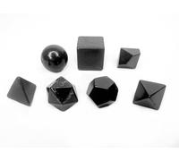 Igox Shungite - Lot de 7 pierres géométriques de 1,7 cm - Naturelles - Shungite - Cristal de protection - Méditation - Générateur d'énergie - Guérison Chakra