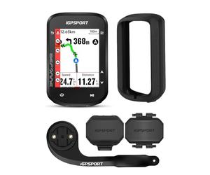 iGPSPORT BSC200S Compteur Velo sans Fil, Écran Couleur 2.4" Navigation Routière, Enregistrement Continu Détection de Mouvement Navigation à Une Touche, 100 Données Compteur Velo GPS, Kit