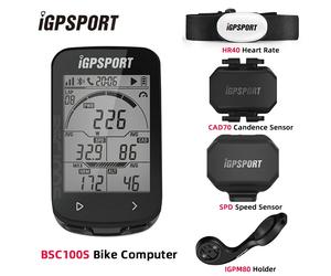 IGPSPORT-Ordinateur de vélo intelligent BSC100S, écran 2.6 pouces, navigation GPS, capteur de cadence, vitesse, simple à utiliser BSC100S M80 HR40