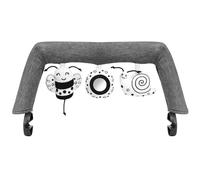 iGRATENS Baby Bouncer Toy Bar pour bébé Bouncer avec 3 jouets sensoriels, faciles à fixer et à enlever, doux pour la peau, lavable en machine, noir et blanc, doux
