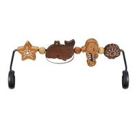 iGRATENS Barre de jouets pour bébé - Barre de jouets pour transat de bébé douce et heureuse, facile à installer et à enlever, rotation à 360°, jouets en bois naturel, design passionnant pour les bébés