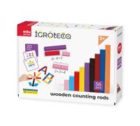 Igroteco® Ensemble de baguettes de calcul - Jouet éducatif pour enfants pour développer les compétences mathématiques et motricité avec des bâtons en bois colorés et des tâches