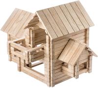 Igroteco Jeu De Construction Chalet 4 En 1 ¿ 206 Pièces ¿ Jouet Éducatif En Bois Naturel Pour Enfants ¿ Développe La Créativité Et La Motricité