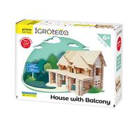 Jeu de construction en bois Maison avec Balcon 136 pièces IGROTECO